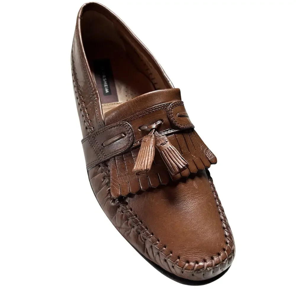 Florsheim Mens Dress Loafers Slip On Brown Burgundy Bramwell 18121 Size `10.5 B